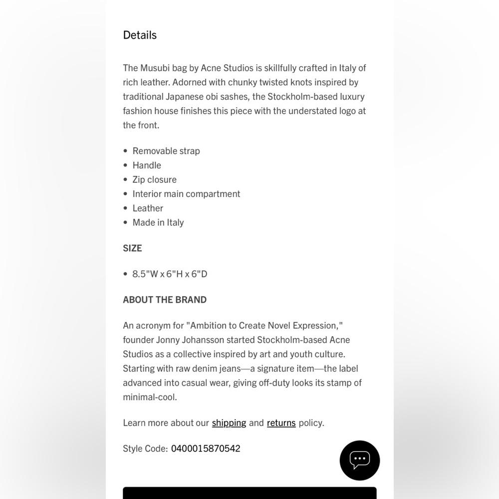 Acne Studios Mini Musubi Leather Shoulder Bag - Picture 3 of 12